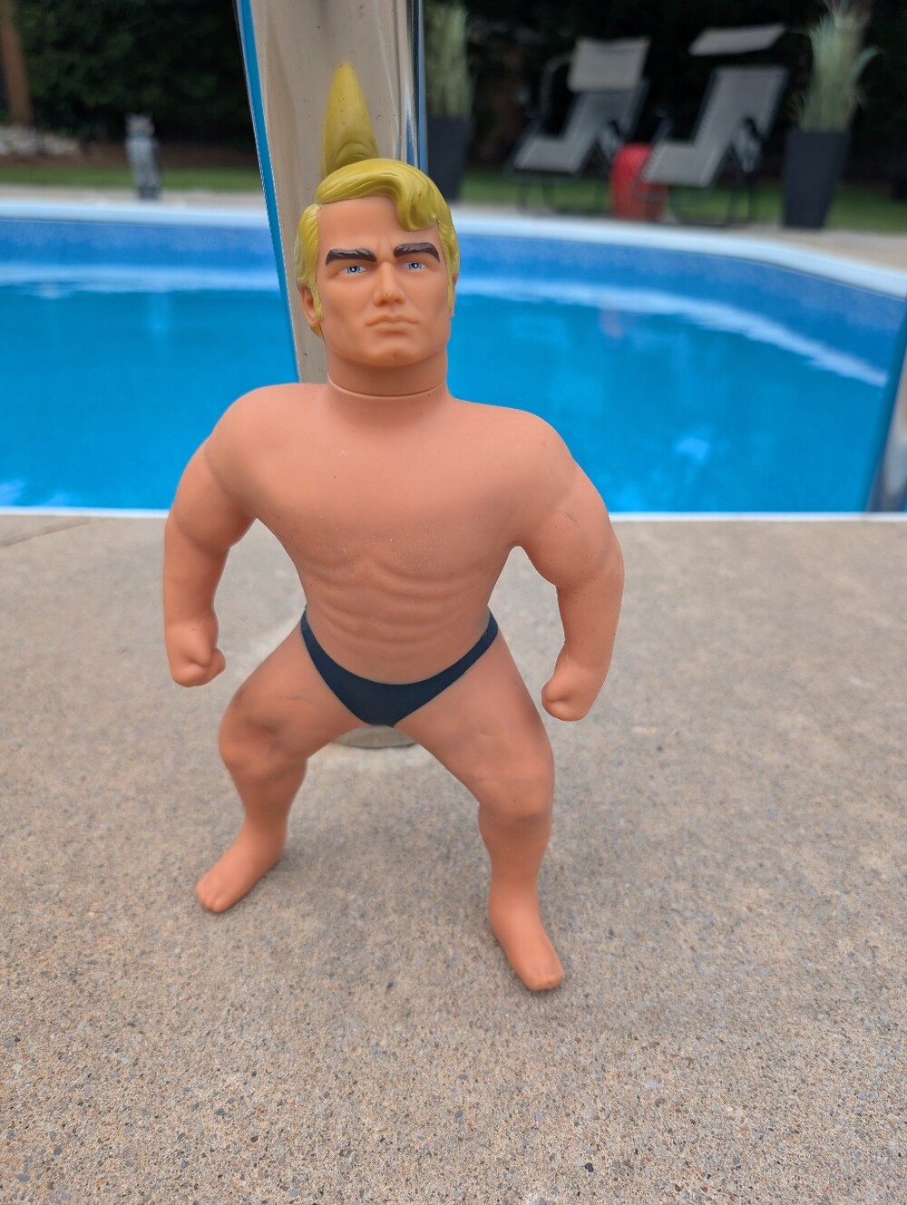Vintage Stretch Rubber Large Armstrong Figure Doll Toy 70's ?